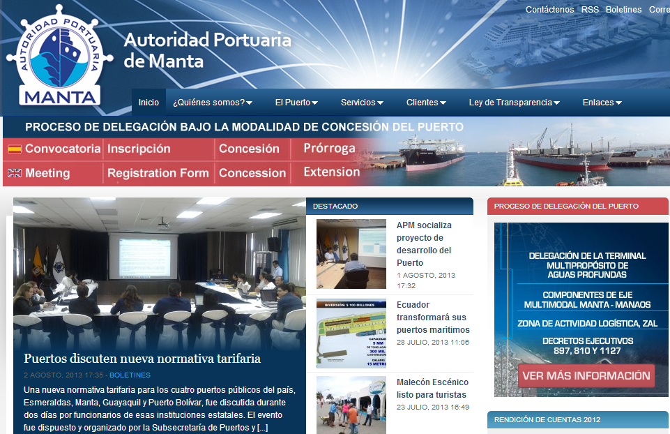 diseño web - autoridad portuaria